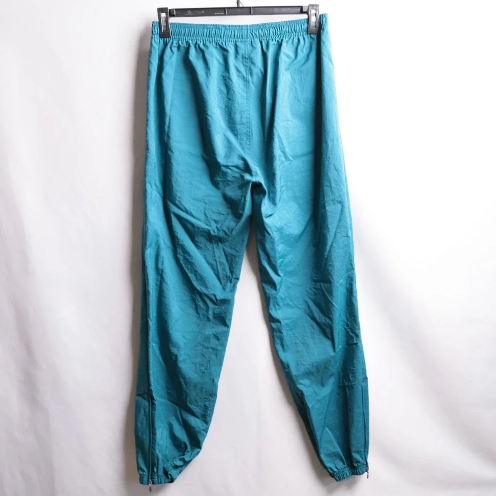 Vintage Adidas Nylon Track Pants Teal Blue Windbreaker Joggers Mens Medium